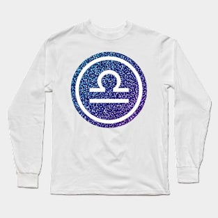 Blue Purple Glitter Zodiac - Libra Long Sleeve T-Shirt